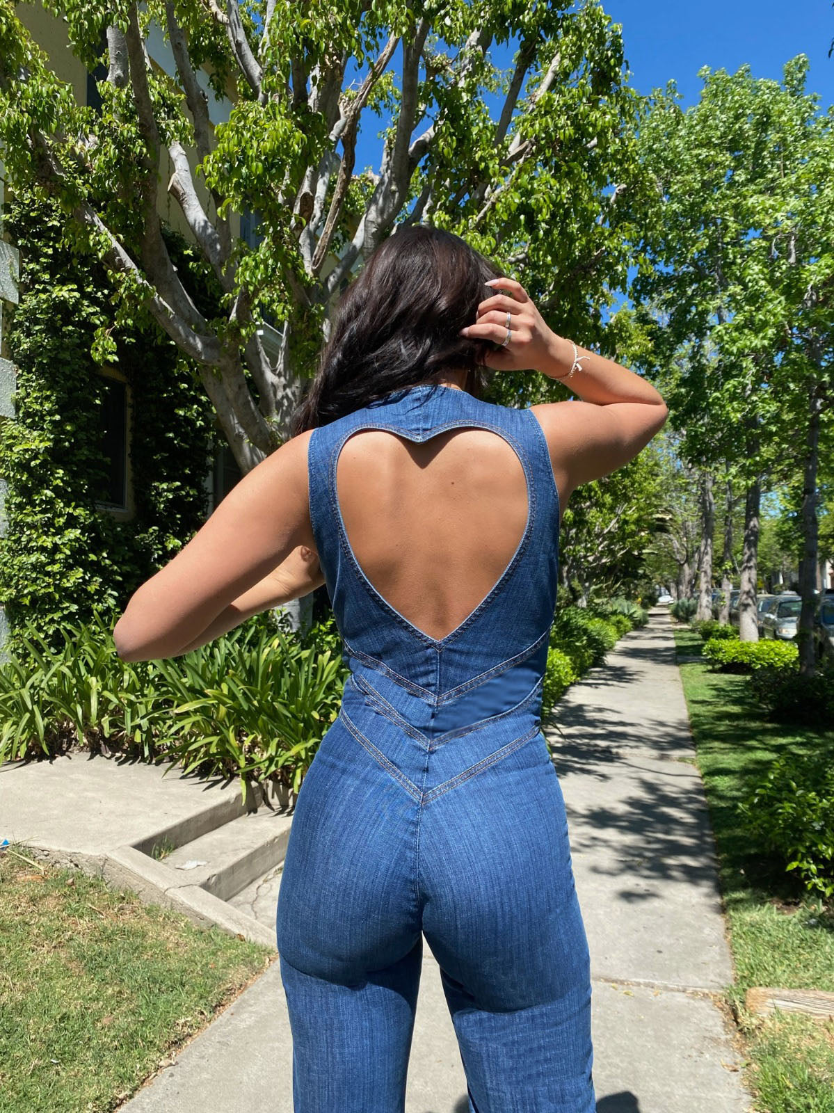 Paula™ Herz denim jumpsuit