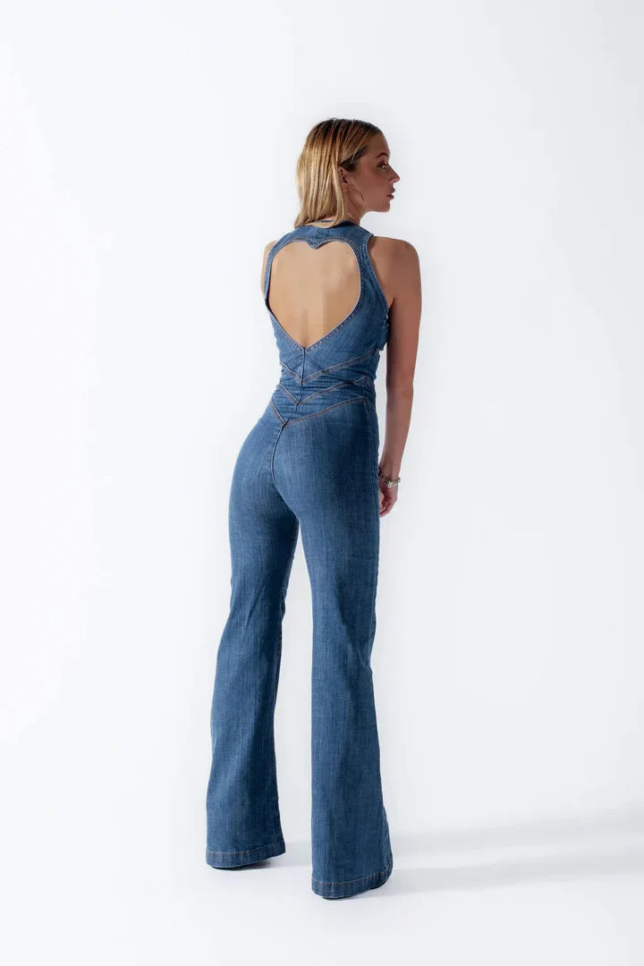 Paula™ Herz denim jumpsuit