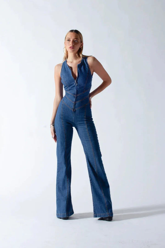 Paula™ Herz denim jumpsuit
