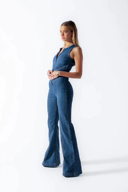 Paula™ Herz denim jumpsuit
