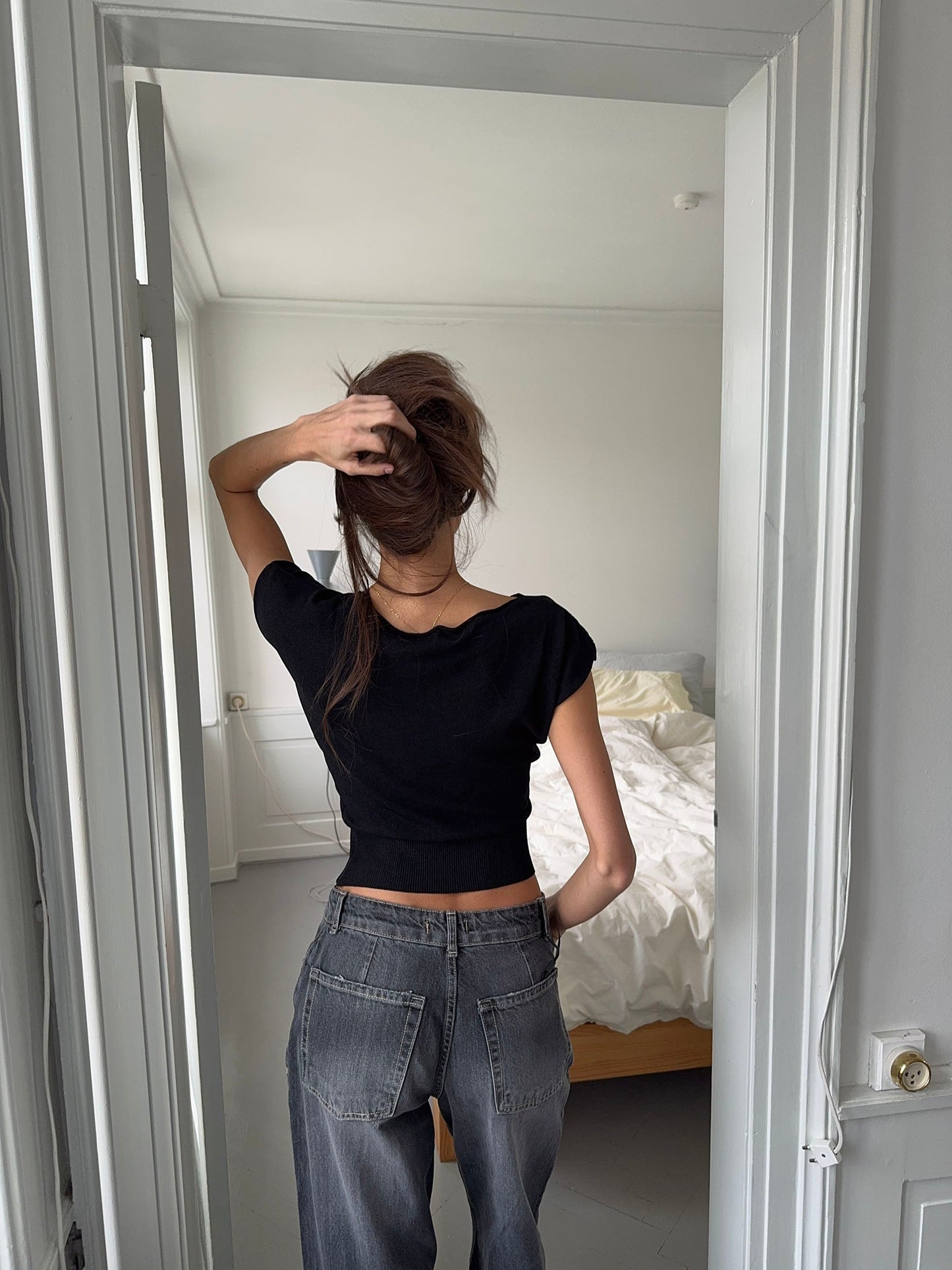 Amanda™ Bequemes schwarzes Top